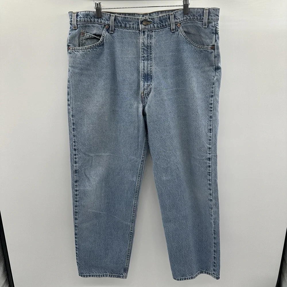 VTG Y2K Levis 550 Denim Jeans Men 42x30 (40x29) Blue Relaxed Fit 1997 Orange Tab